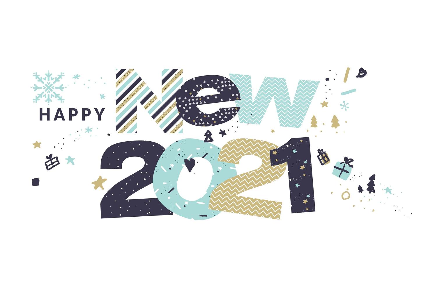 Happy New Year 2021 vector