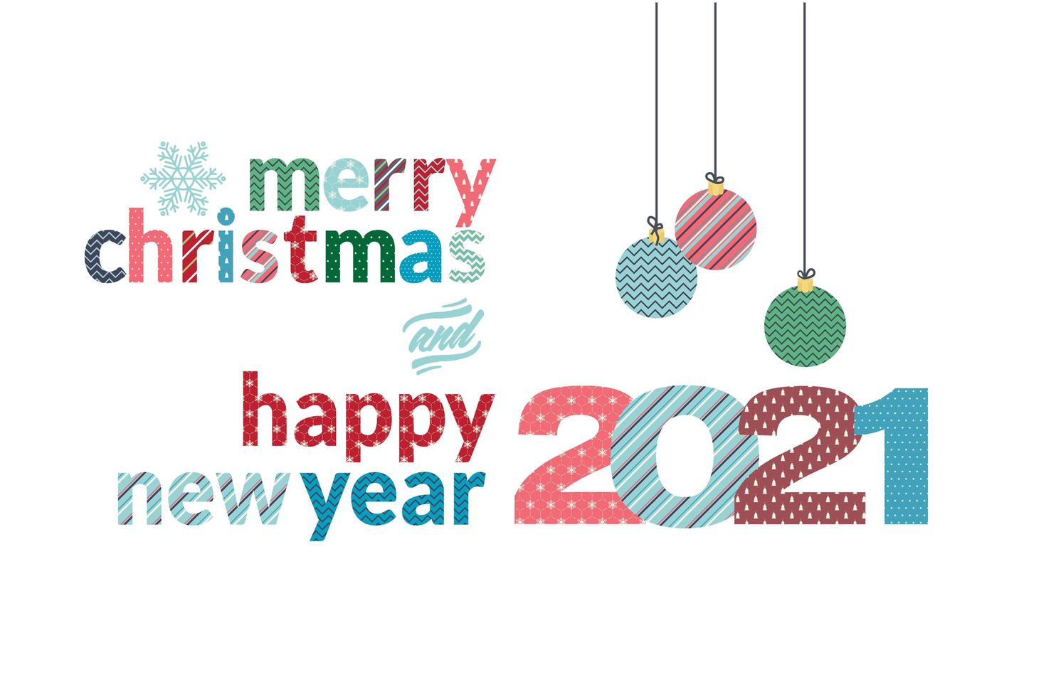 Greetings Merry Christmas And Happy New Year 2021 Clipart