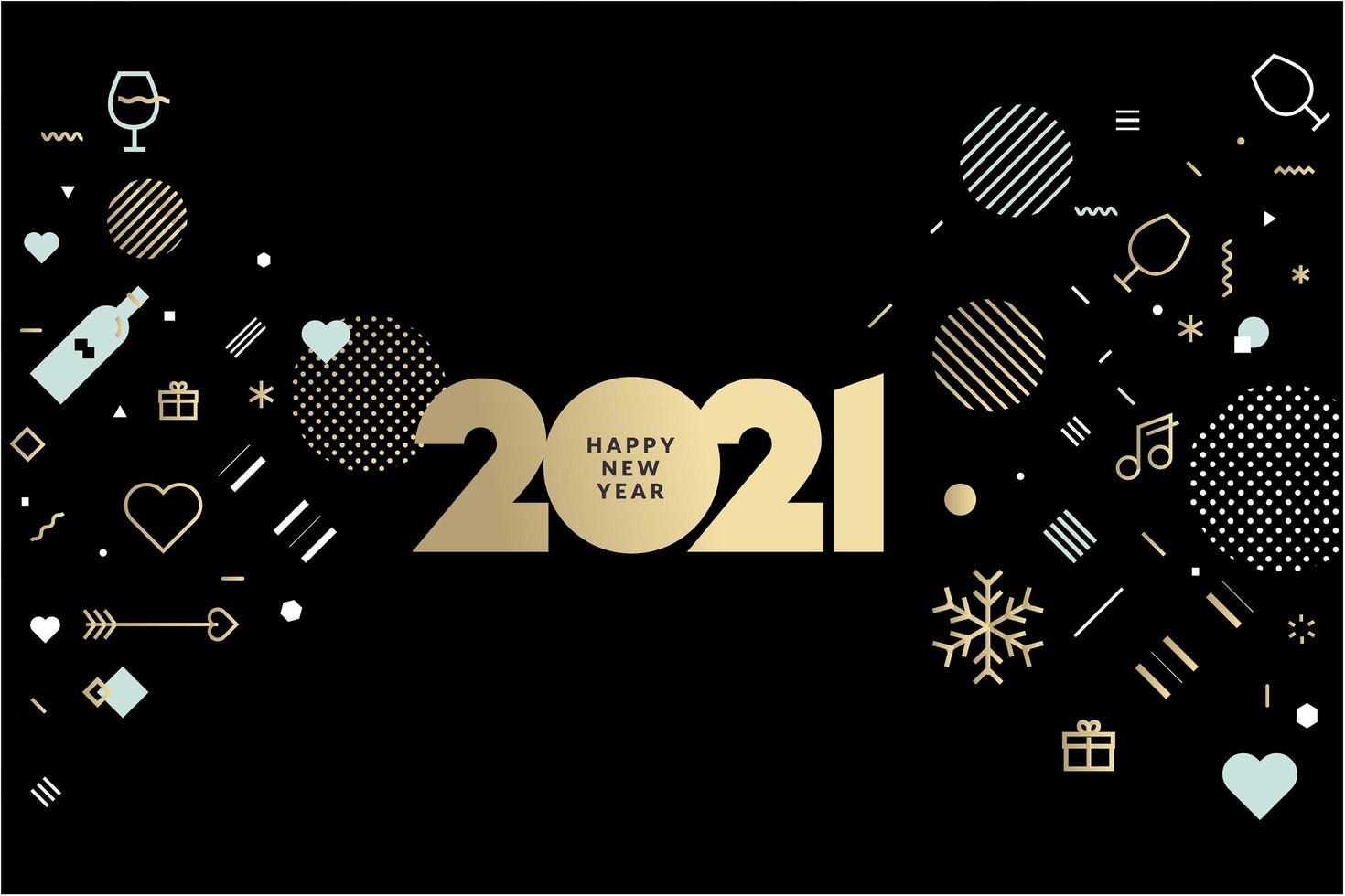 feliz año nuevo 2021 vector