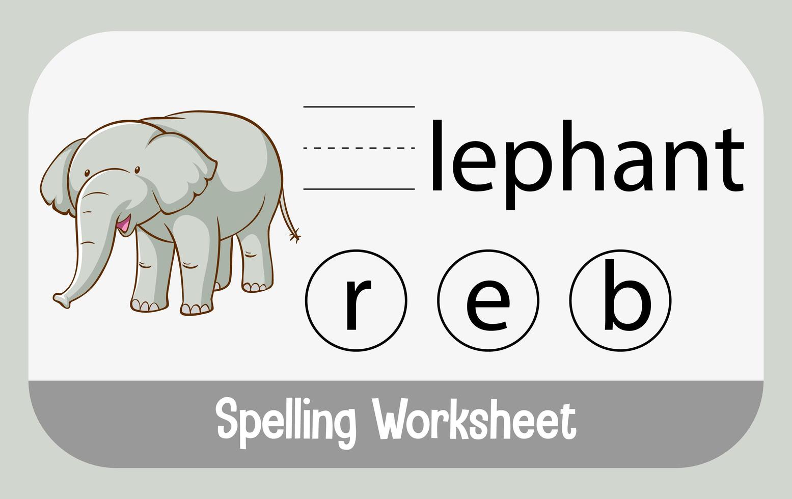 Find missing letter with elephant vector