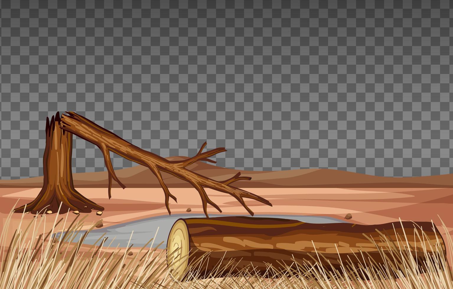 Dry land landscape on transparent background vector