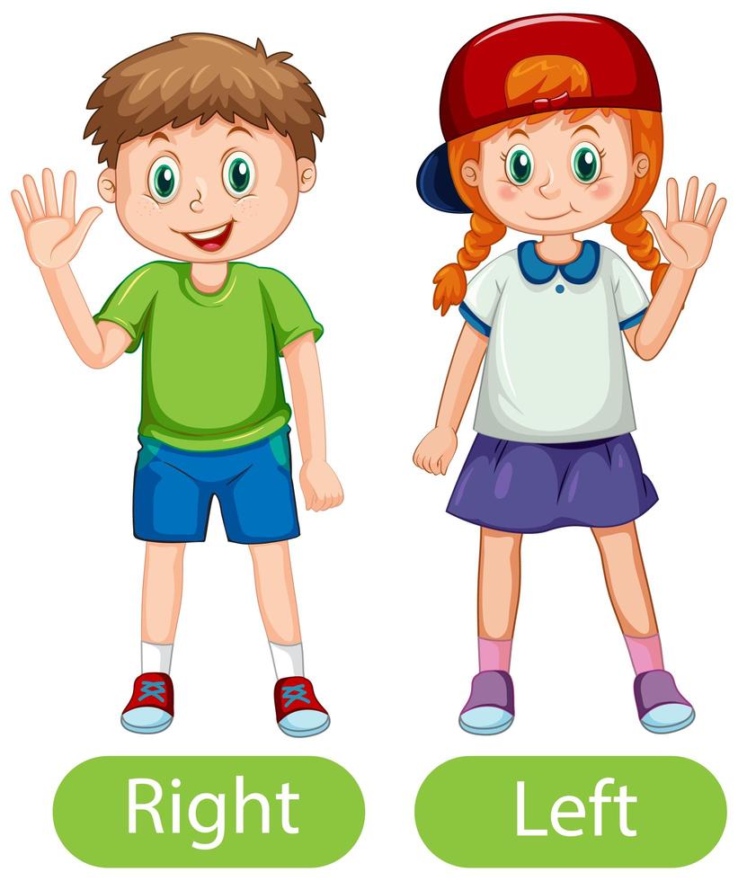 Opposite words with right and left 1591593 Vector Art at Vecteezy