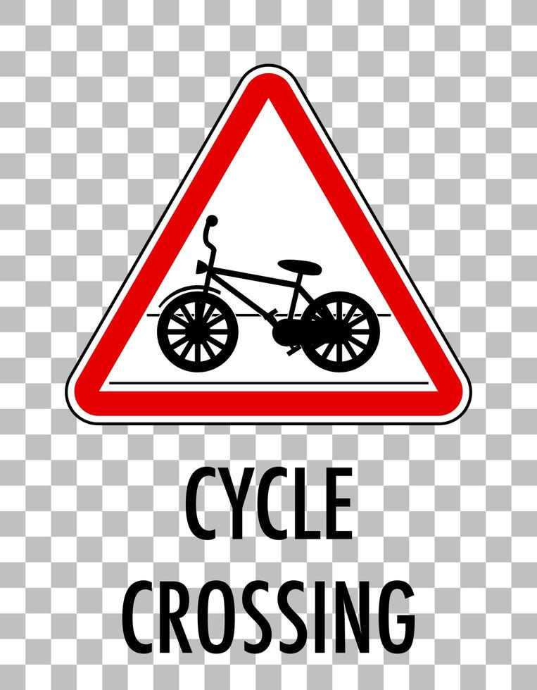 Cycle crossing sign isolated transparent background vector