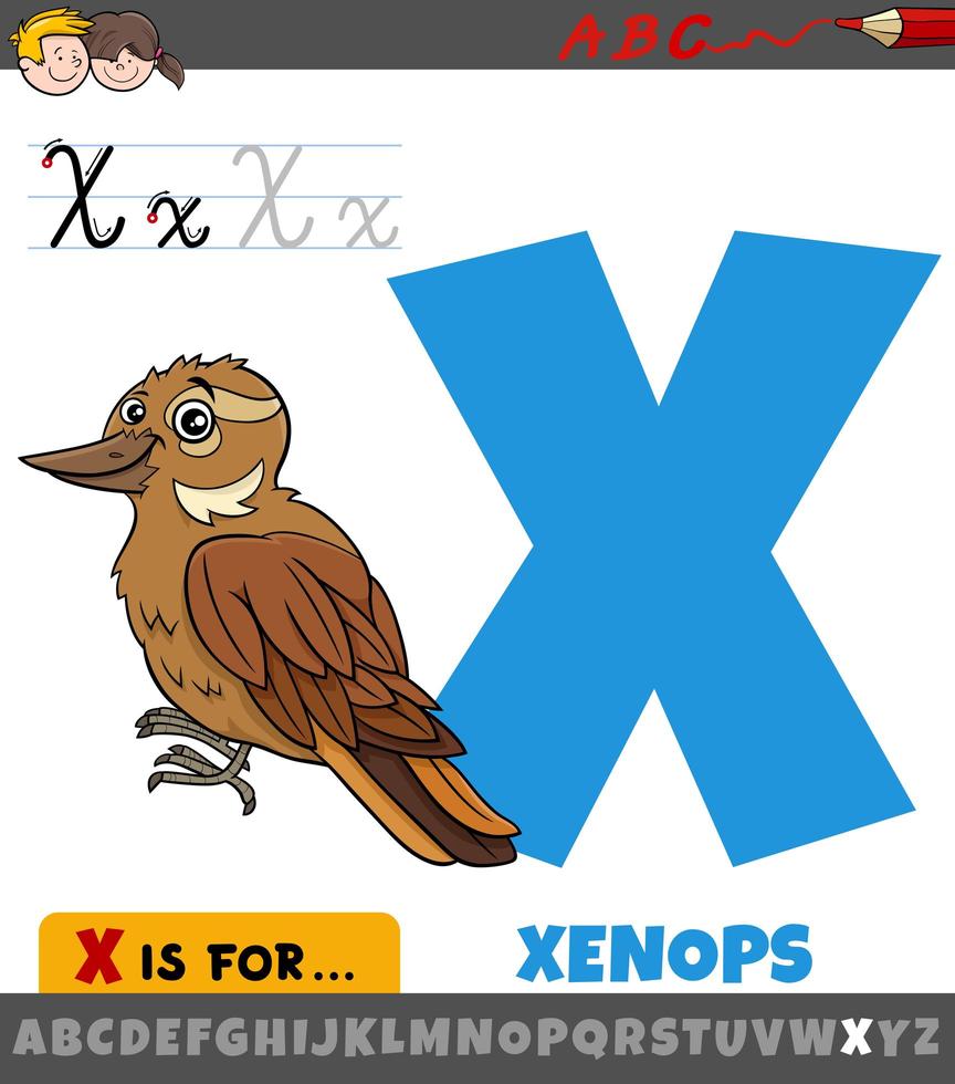 hout Integreren Eerder Letter X from alphabet with cartoon xenops bird 1591636 Vector Art at  Vecteezy