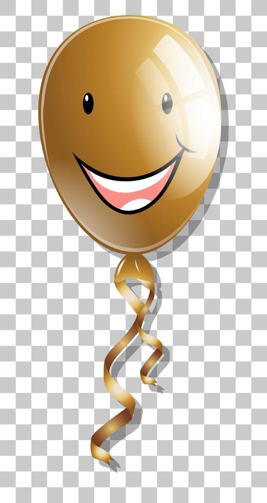 Smile on golden balloon isolated on transparent background vector