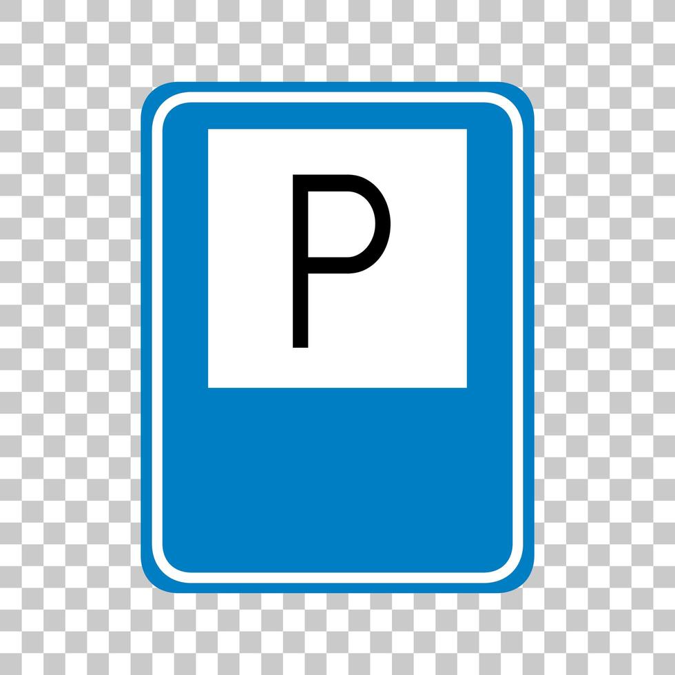 Parking sign isolated on transparent background vector