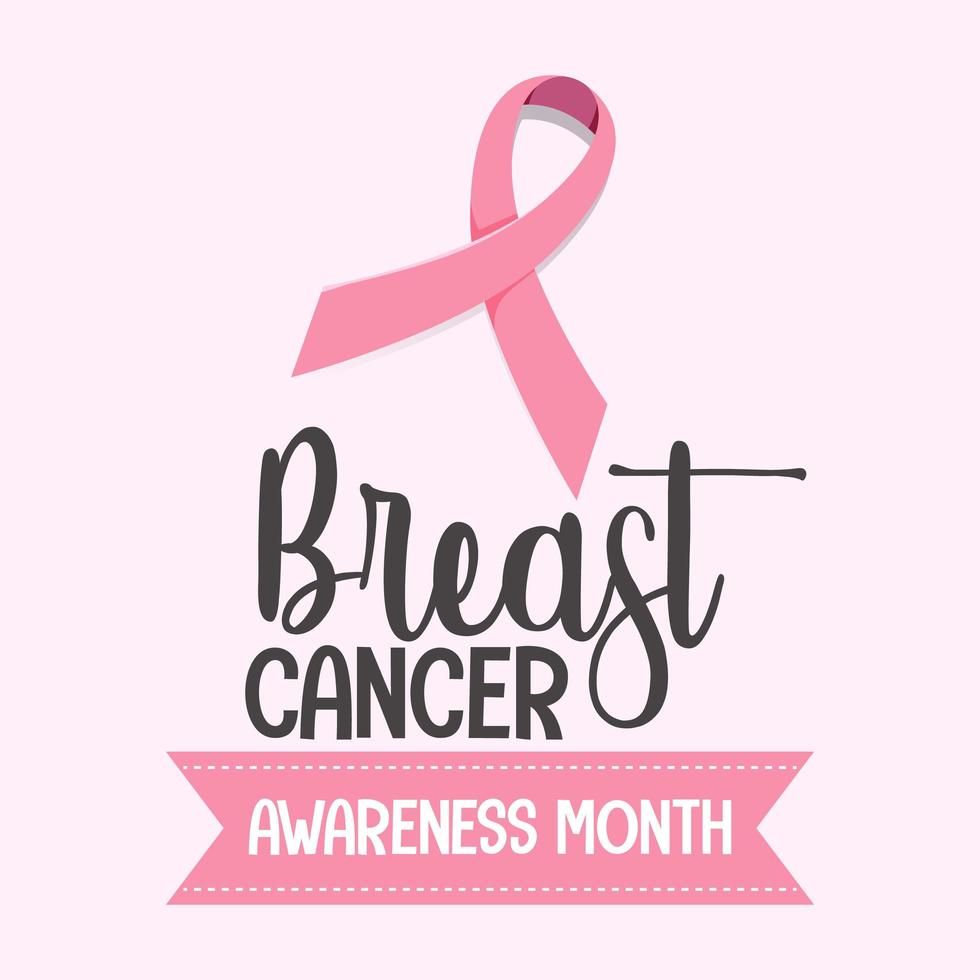 logo del mes de concientización sobre el cáncer de mama vector