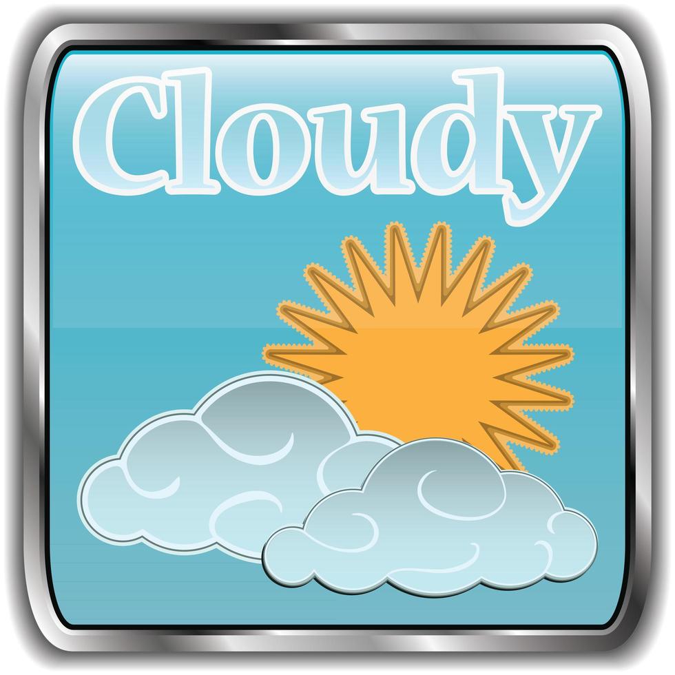 Day weather icon with text Cloudy vector