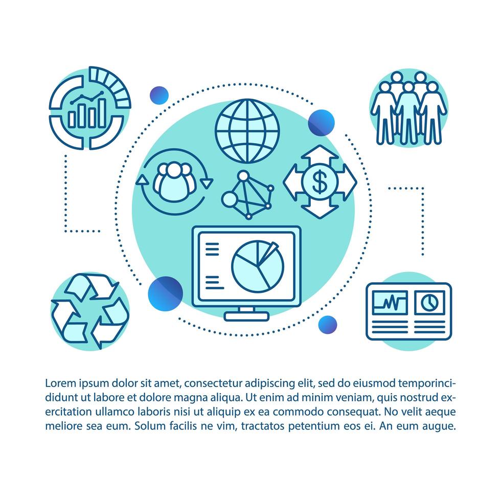 ilustración lineal del concepto de política corporativa vector