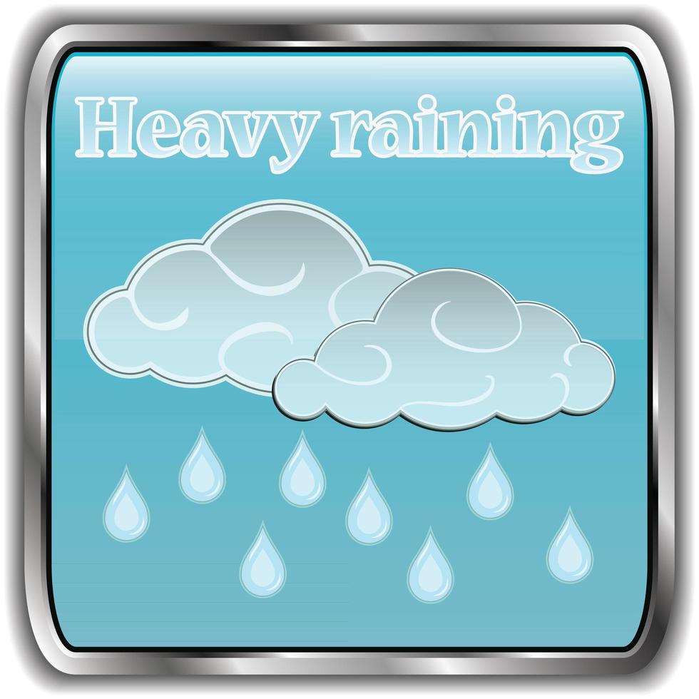 Day weather icon with text heavy raining vector