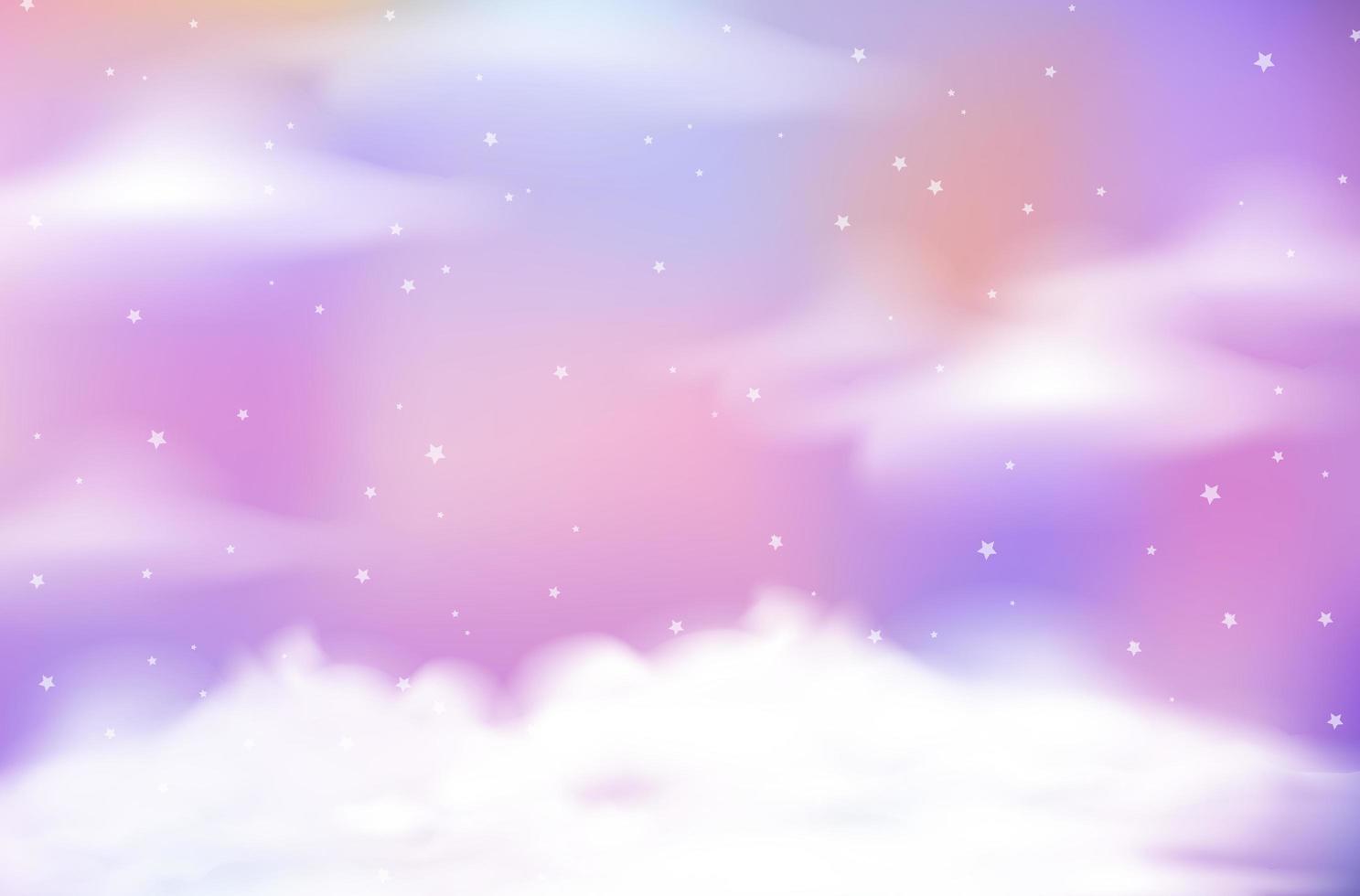 fondo de cielo pastel de cuento de hadas mágico vector