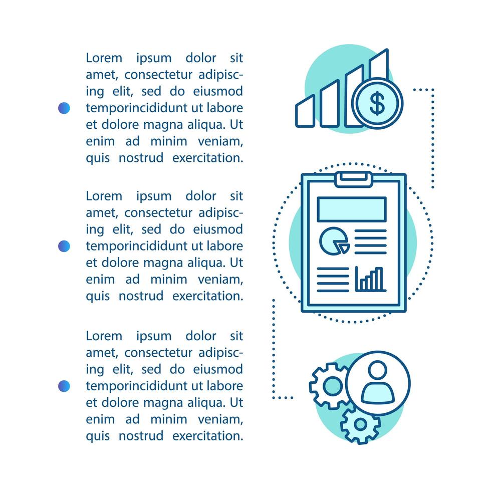 Business analytics, metrics article page vector