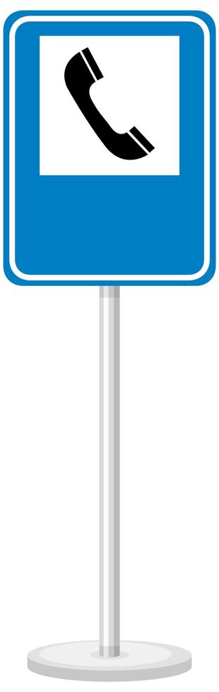 Telephone traffic sign with stand isolated on white background vector