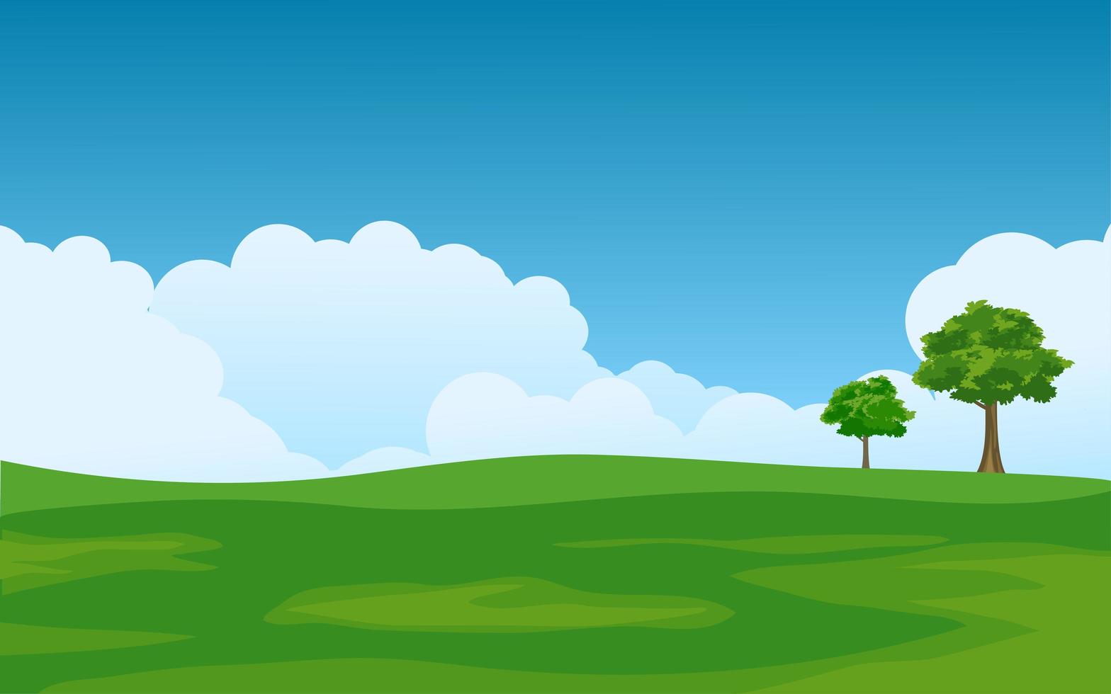 Empty Meadow on Sunny Day vector