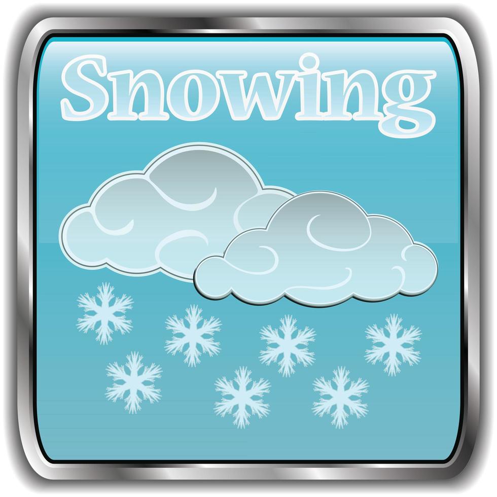Day weather icon with text snowing vector