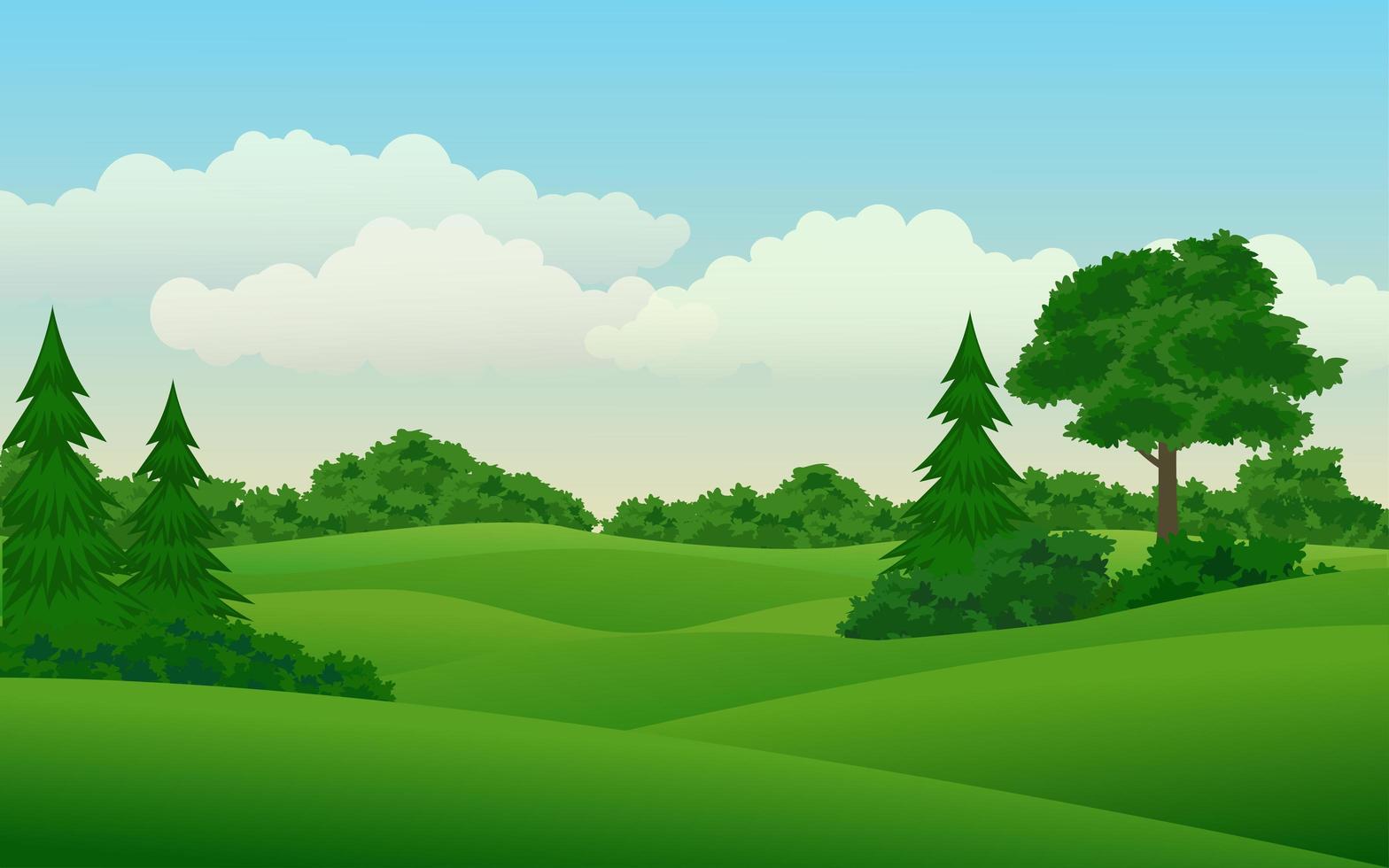 Beautiful Green Nature Scenery vector