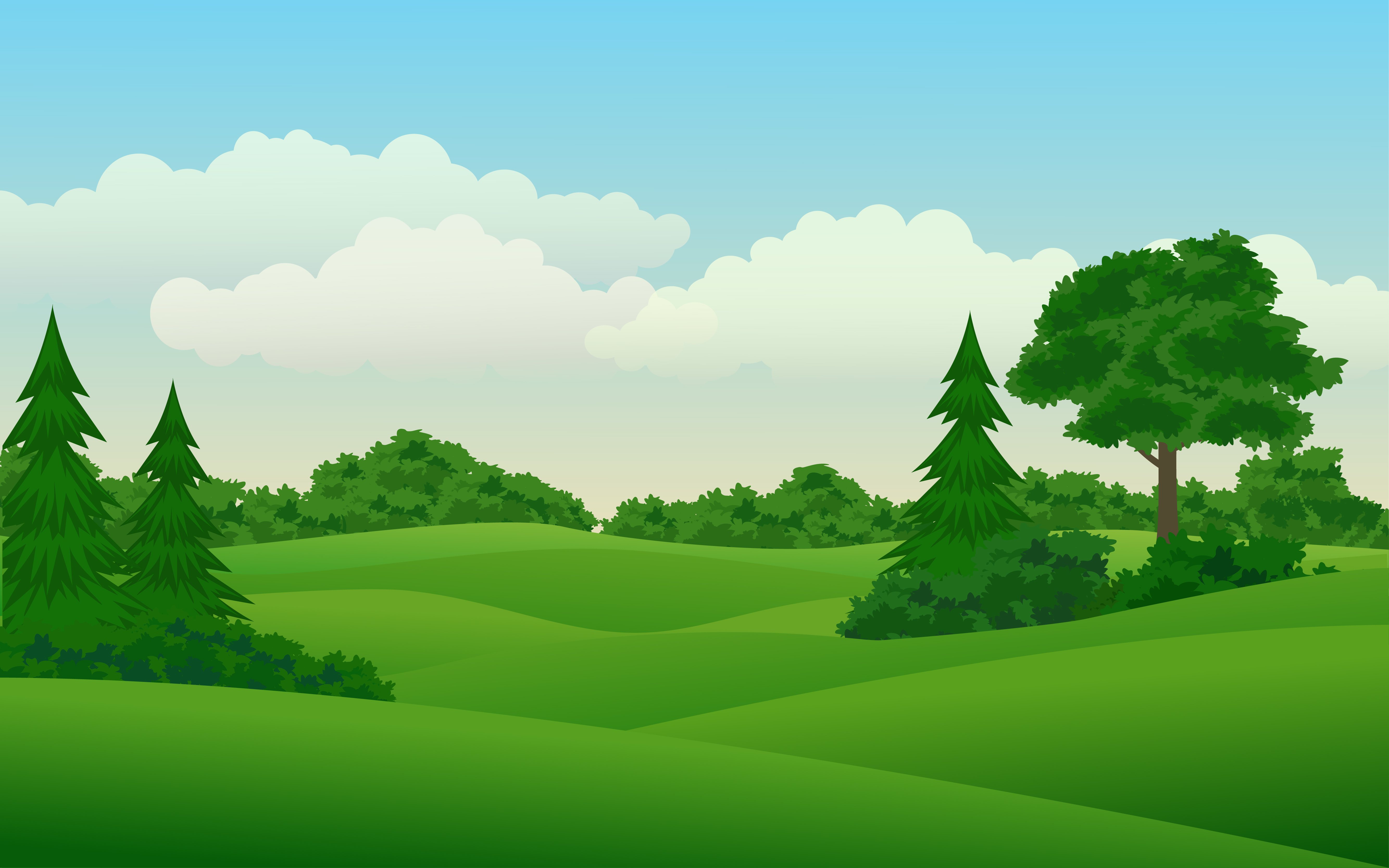 Beautiful Green Nature Scenery 1591929 Vector Art at Vecteezy