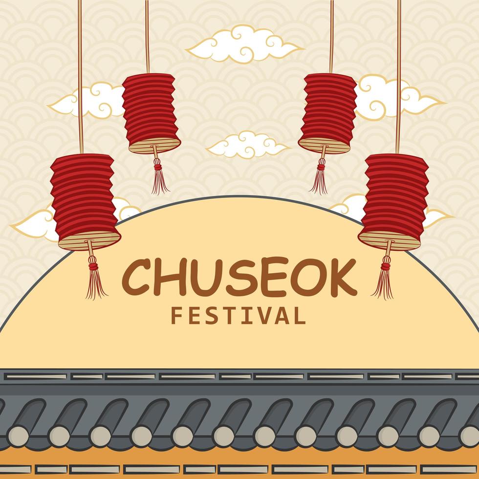 Chuseok Festival Celebration vector