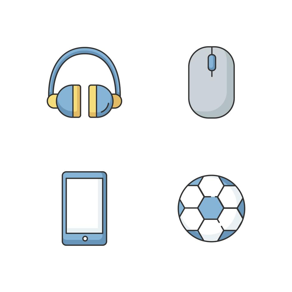 Entertainment RGB color icons set vector
