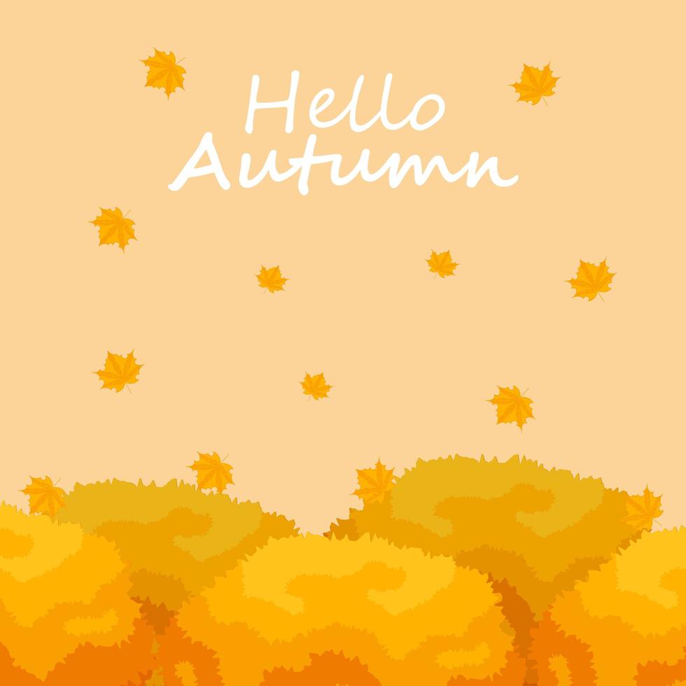 fondo de otoño con hojas dibujadas a mano vector