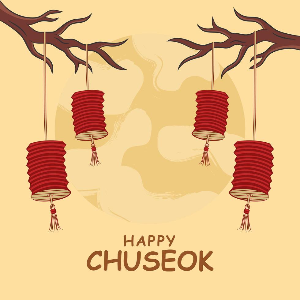 Chuseok Festival Celebration vector