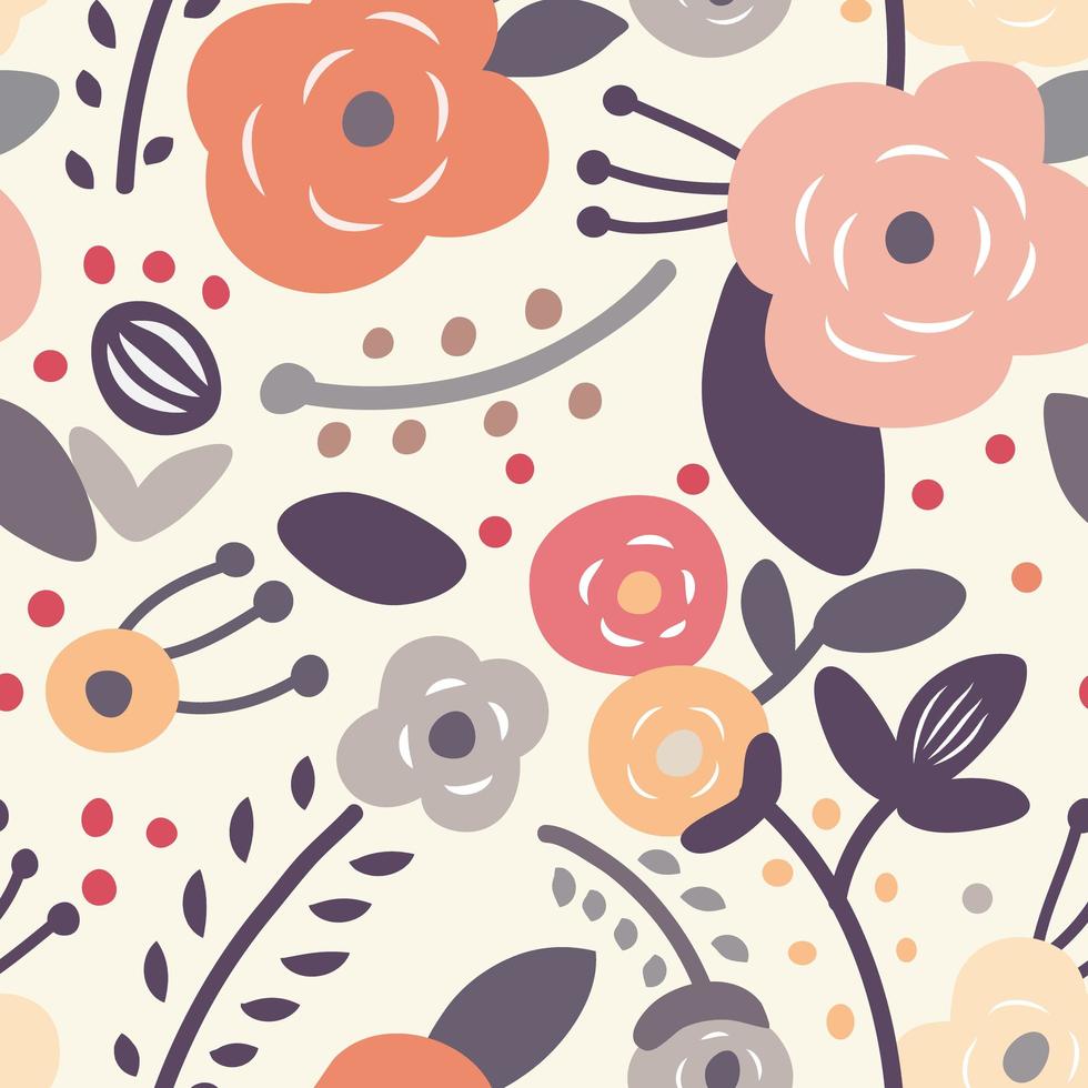 Seamless vintage floral pattern vector