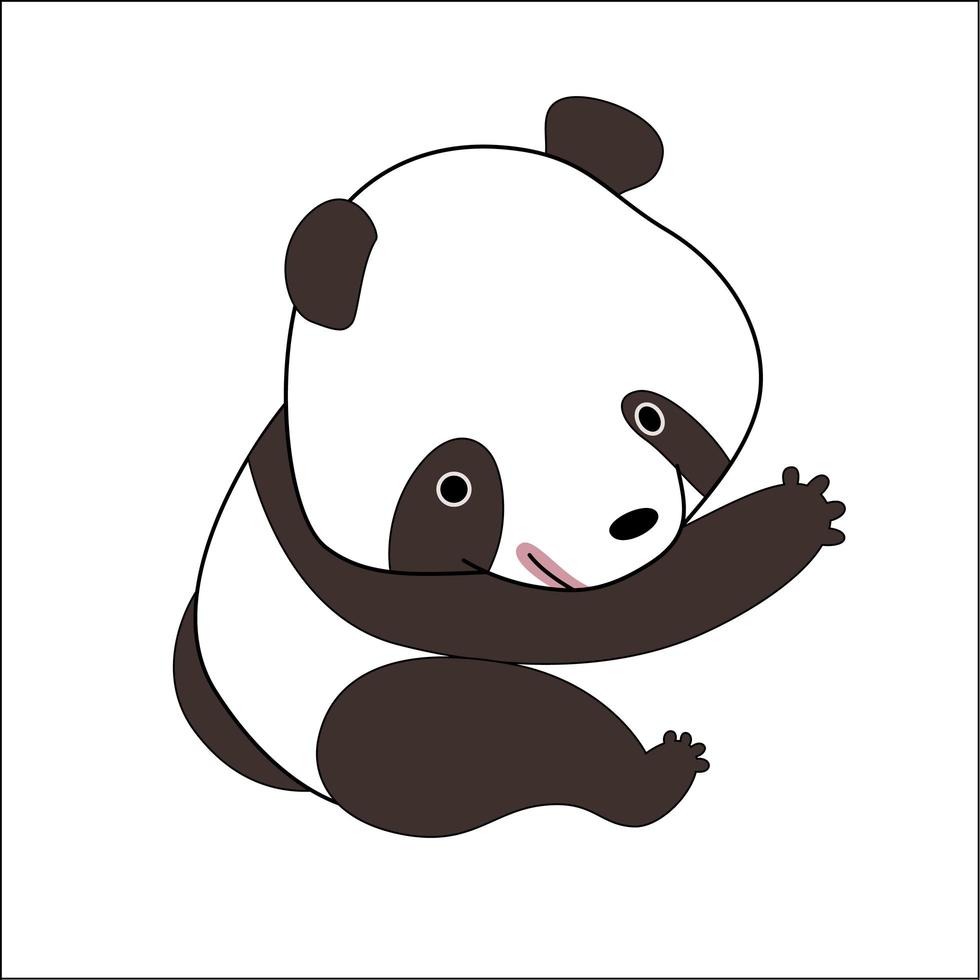 Cute cartoon panda bear vector