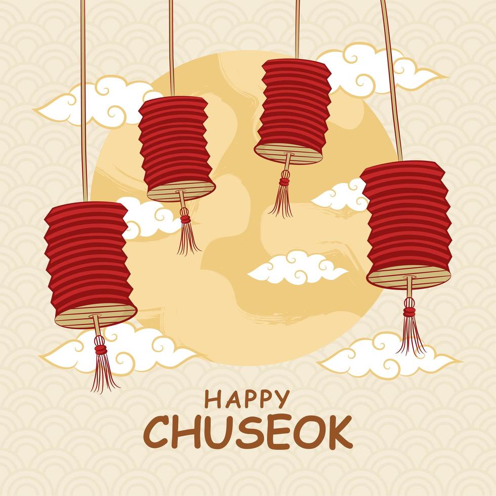 Hand draw chuseok festival vector