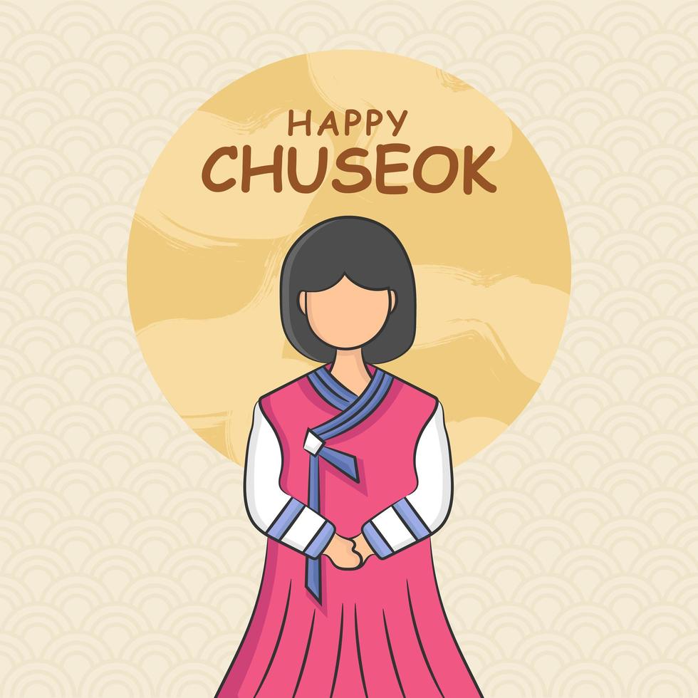 Hand draw chuseok festival vector