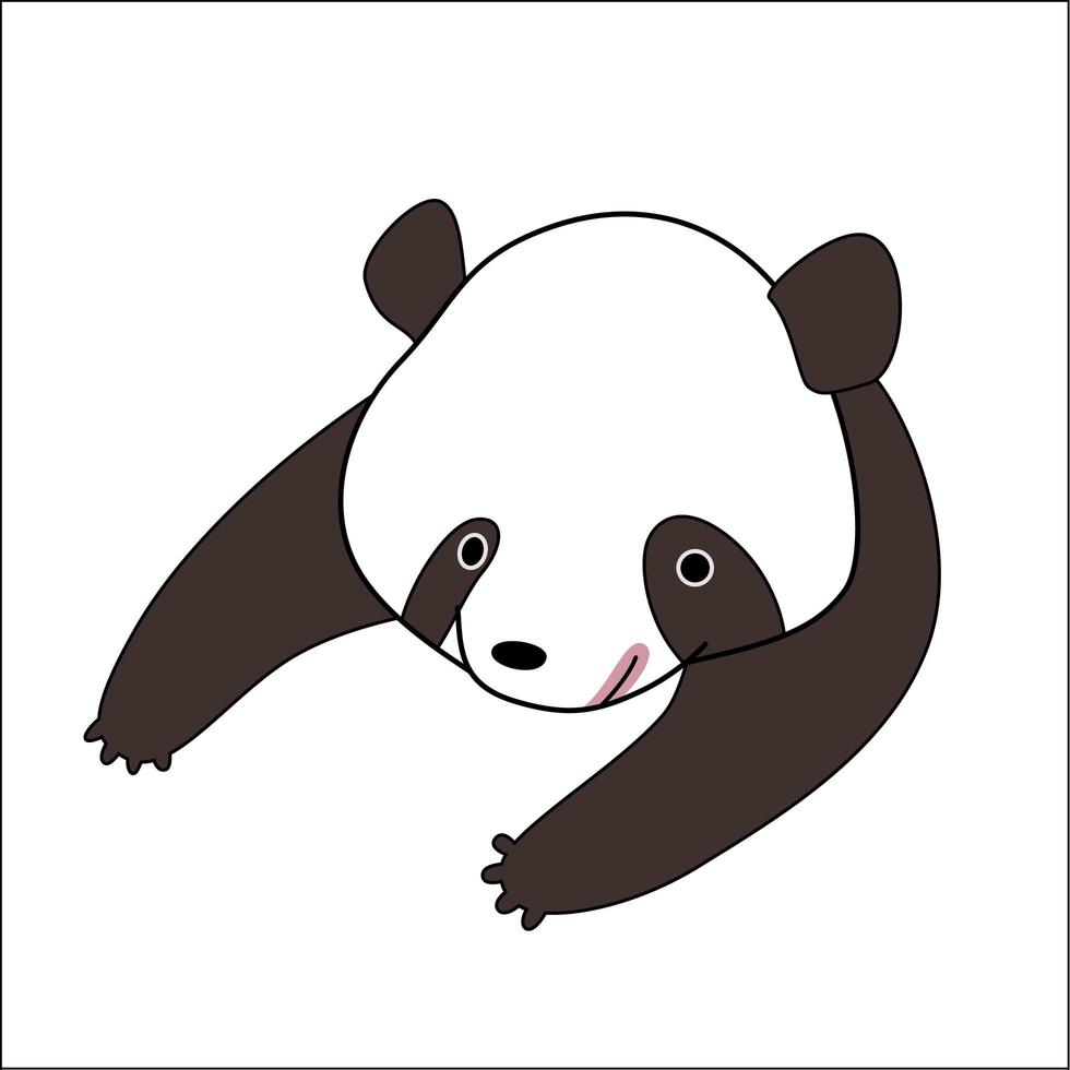 Cute cartoon panda bear vector