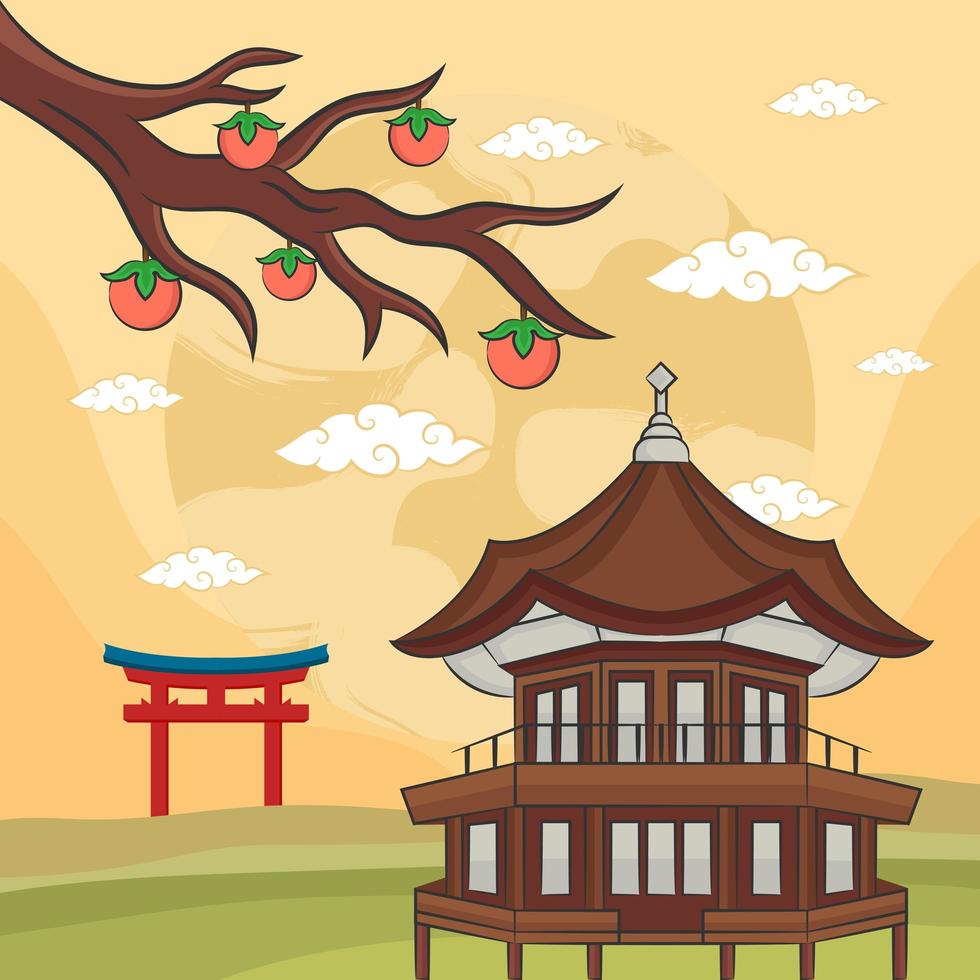 Hand draw chuseok festival vector