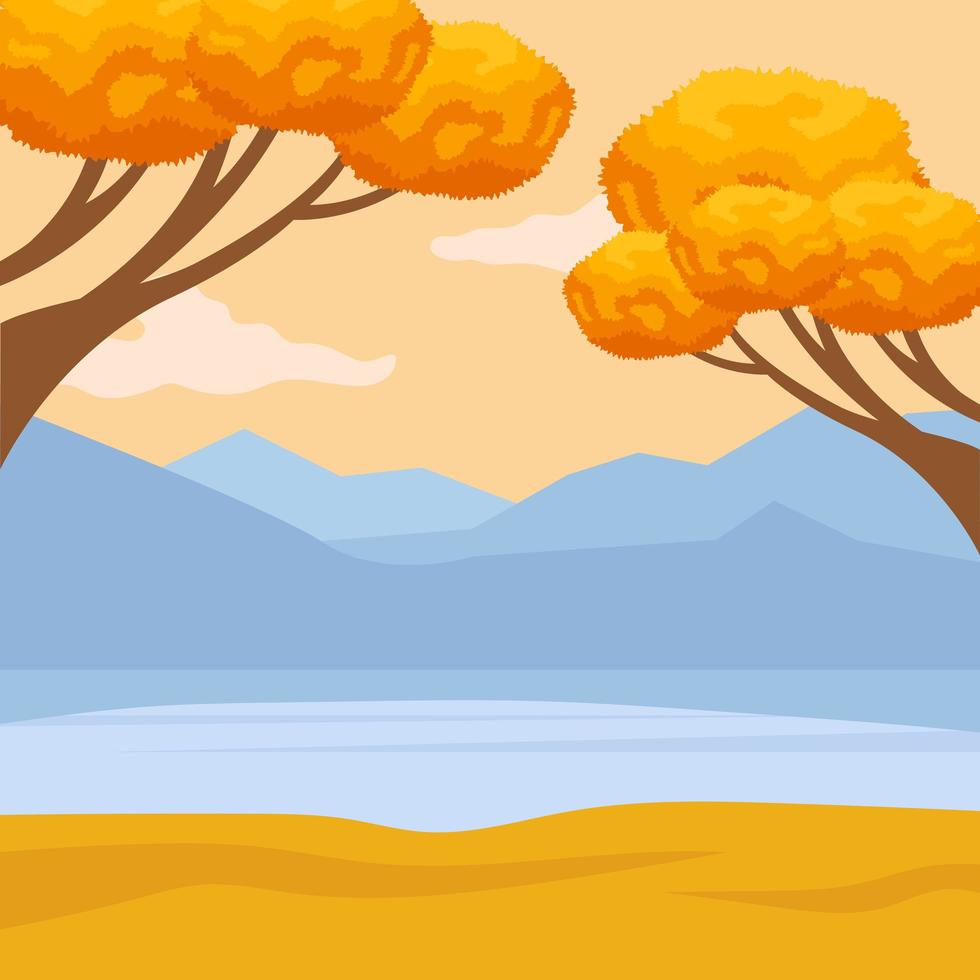 fondo de otoño con hojas dibujadas a mano vector