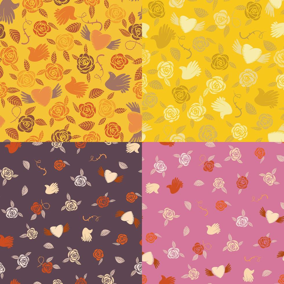 Four seamless patterns vector