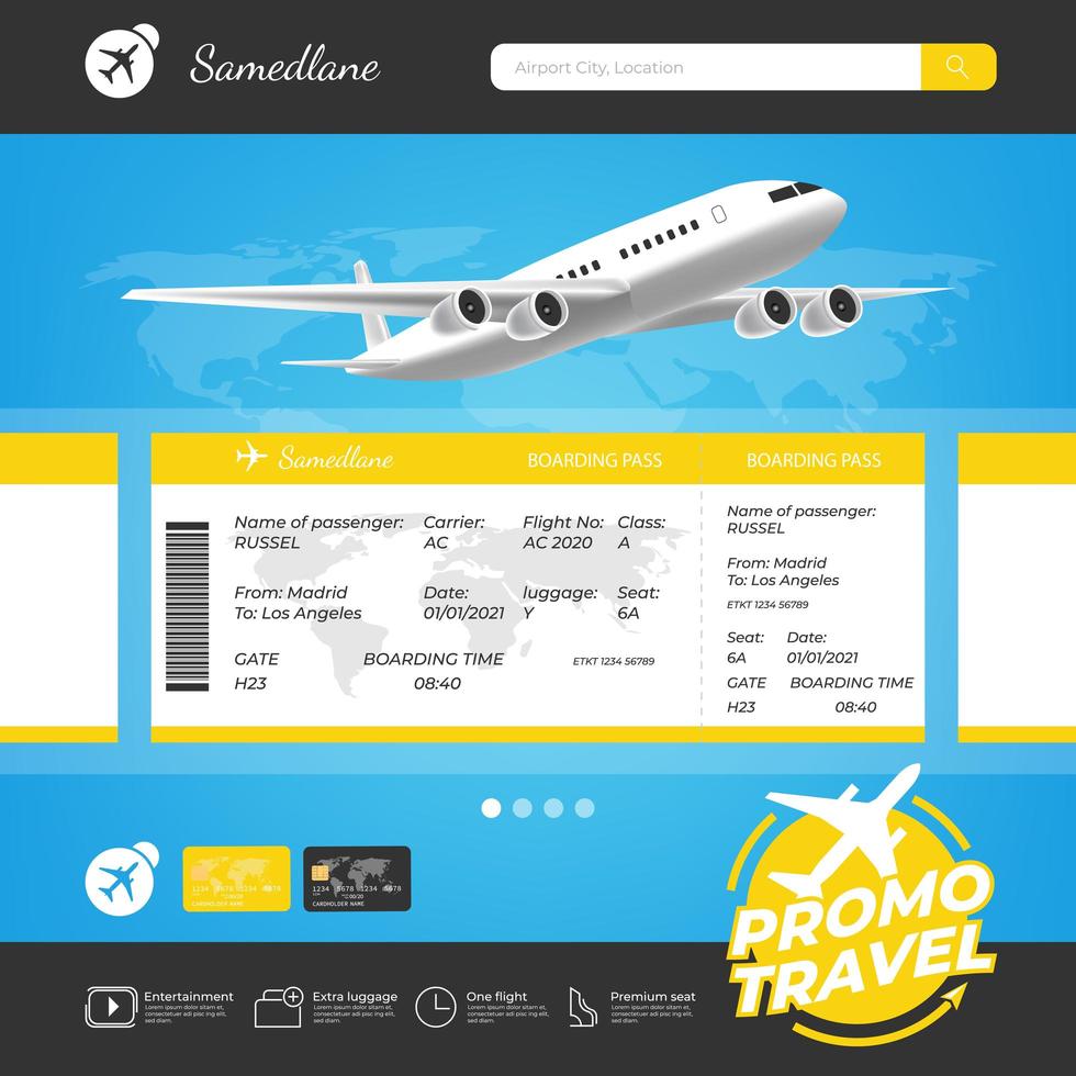 plantilla de promoción de viajes para reservar online vector
