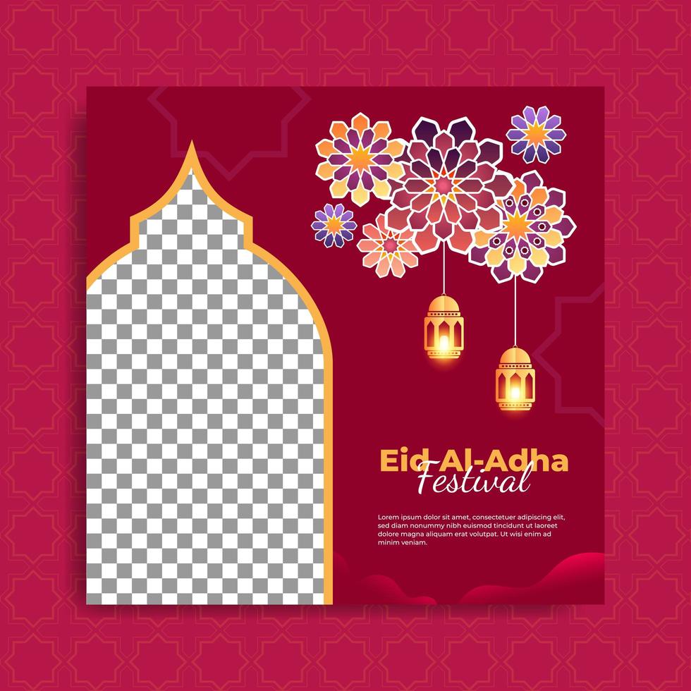 Set of islamic festival banner template vector