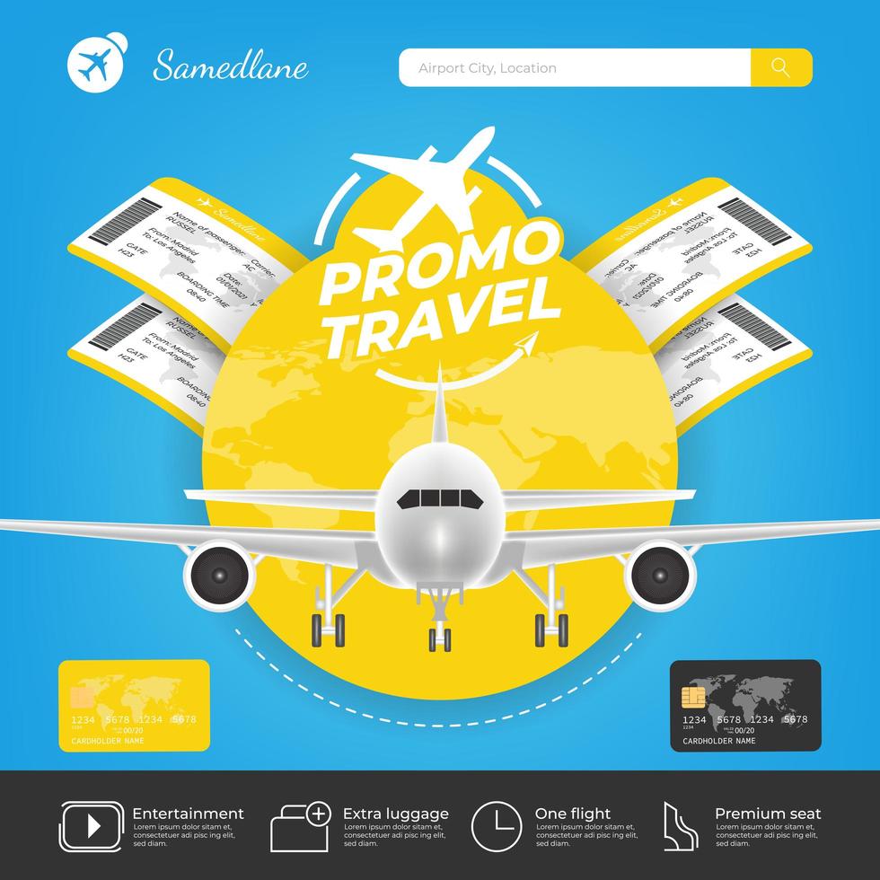 plantilla de promoción de viajes para reservar online vector