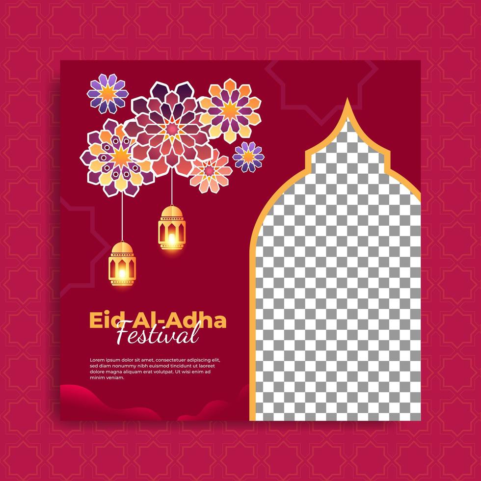 Set of islamic festival banner template vector