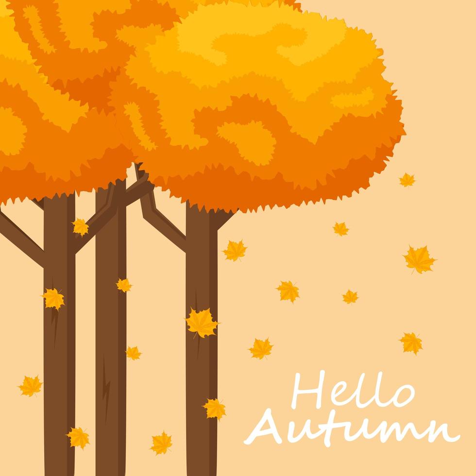 Autumn Background with Hand Drawn Leaves vector