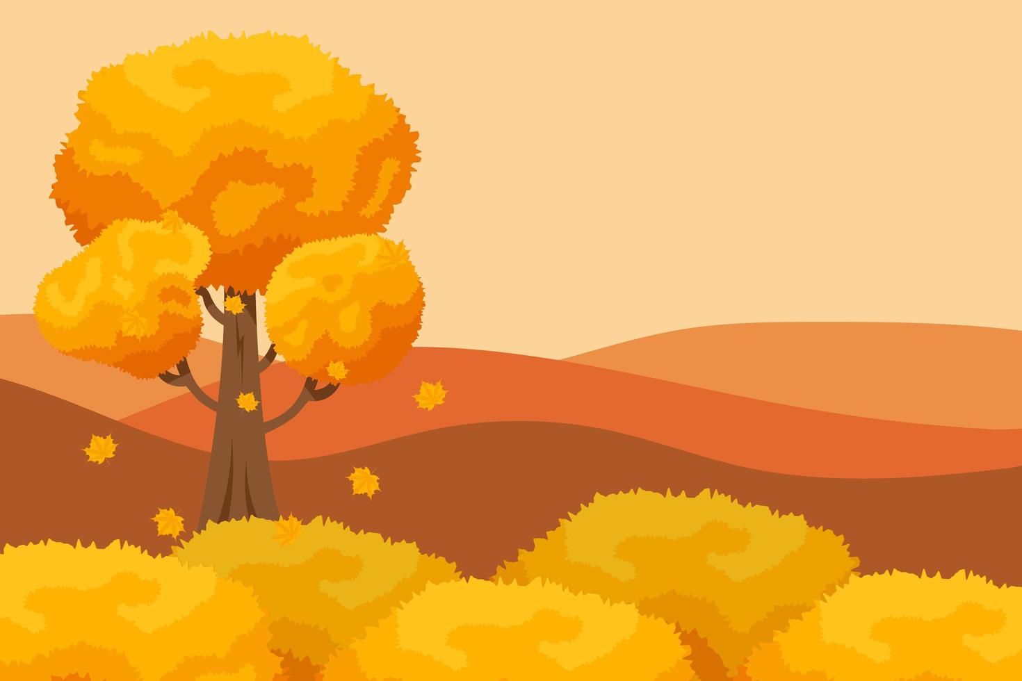 Autumn Background with Hand Drawn Leaves vector