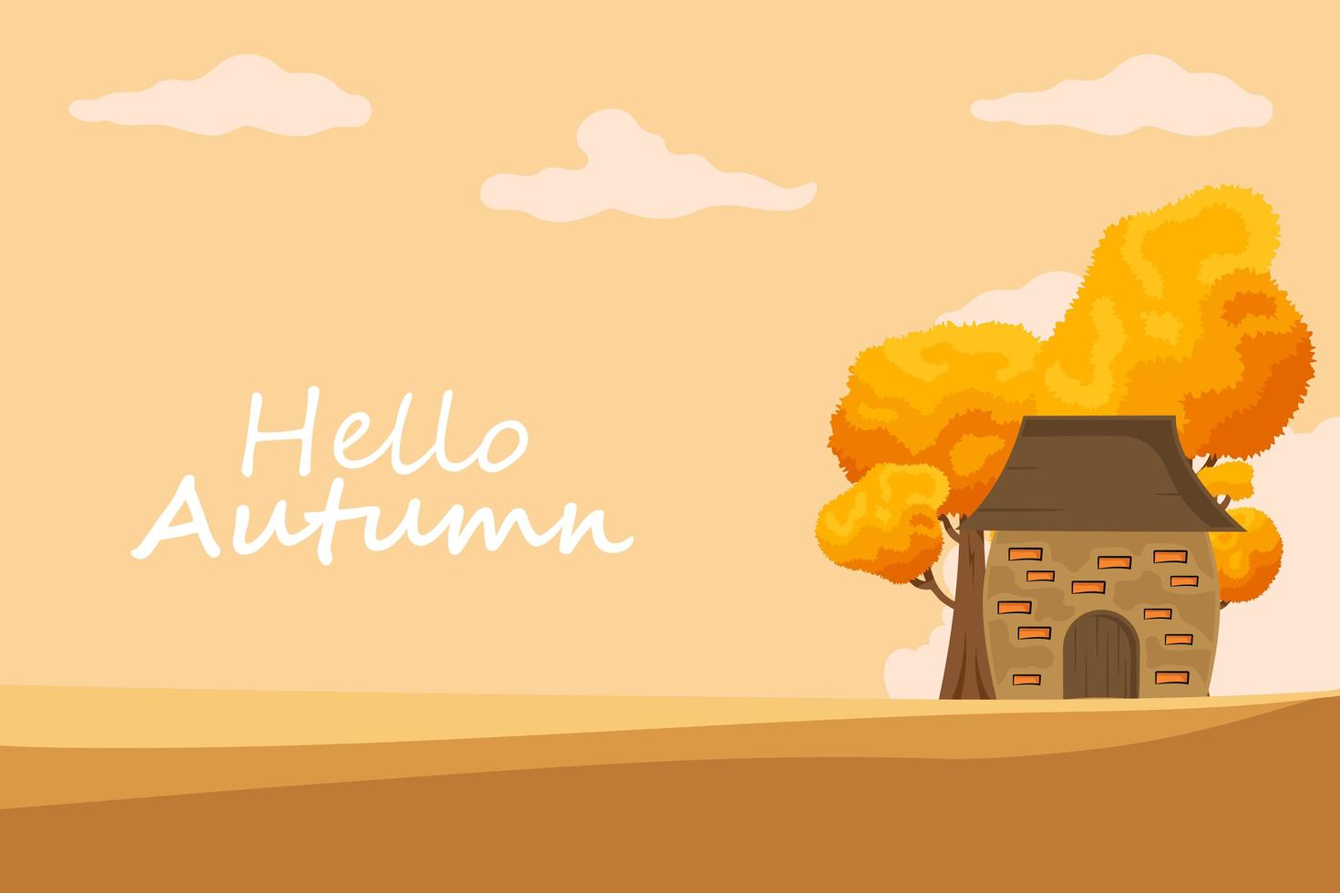 Autumn Background with Hand Drawn Leaves vector