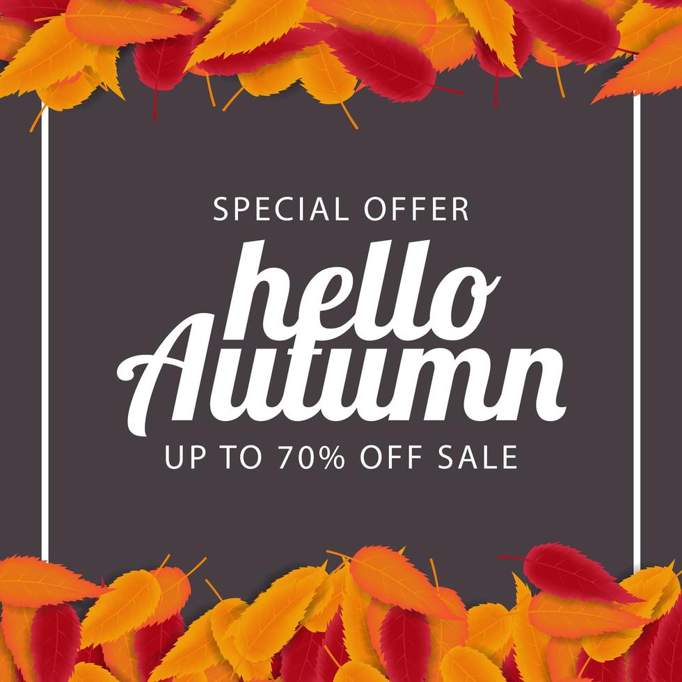 Hello Autumn Sale Background vector