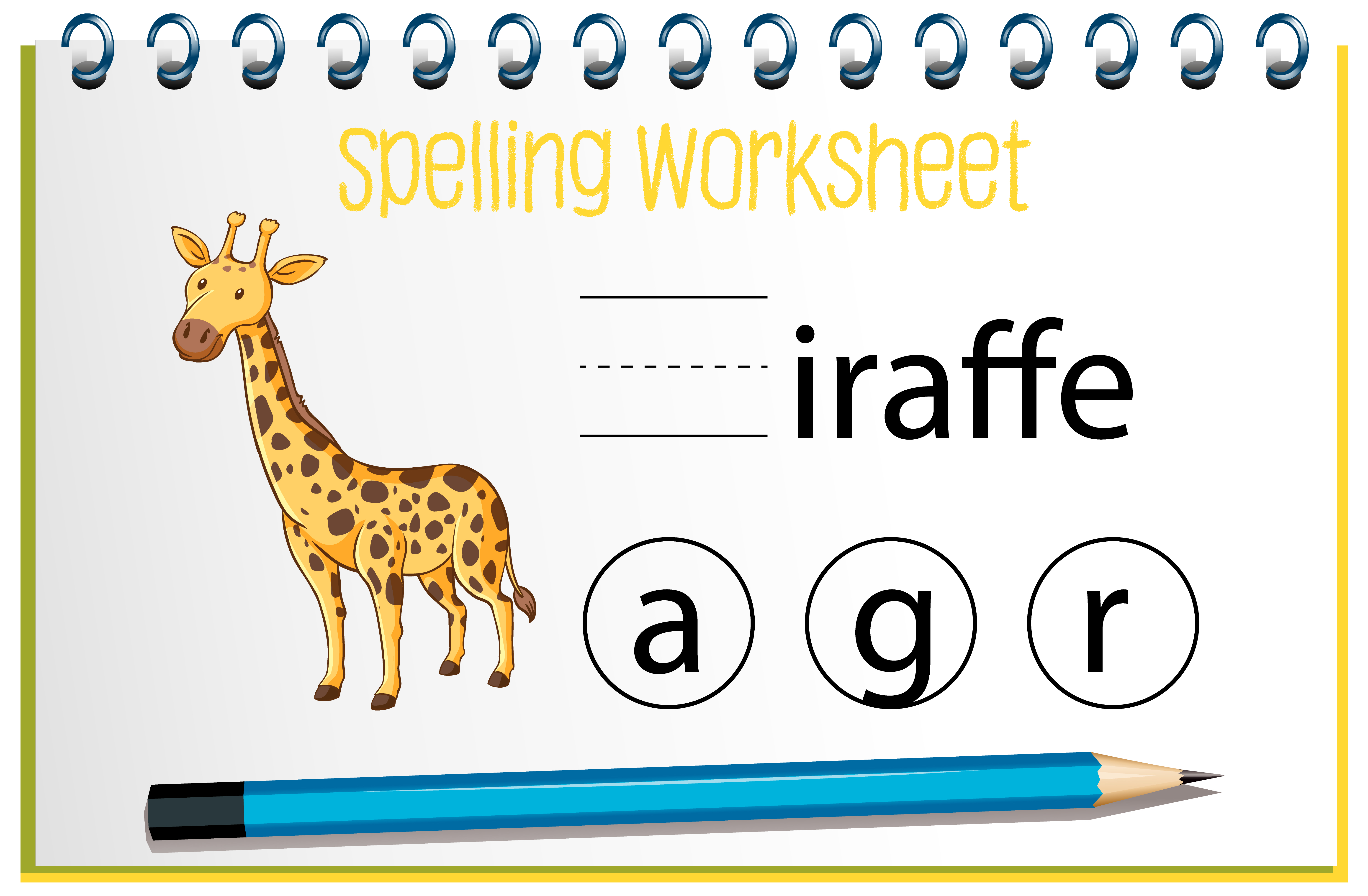 Find missing letter with giraffe 1592213 Vector Art at Vecteezy