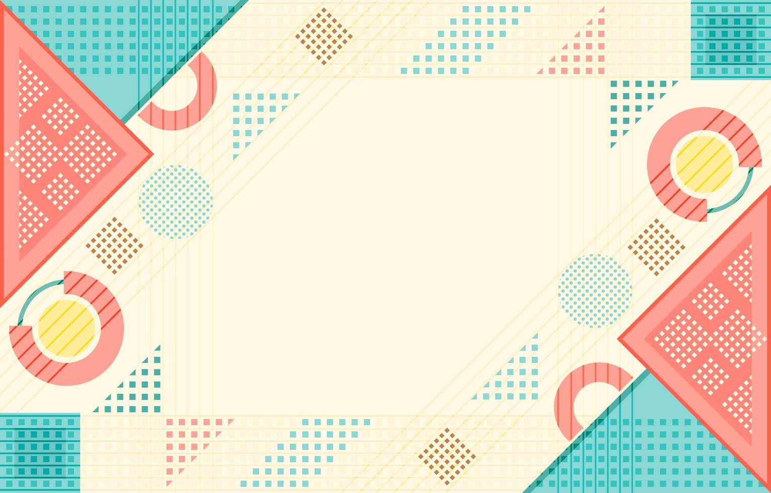 Colourful Abstract Flat Geometric Shapes Composition vector