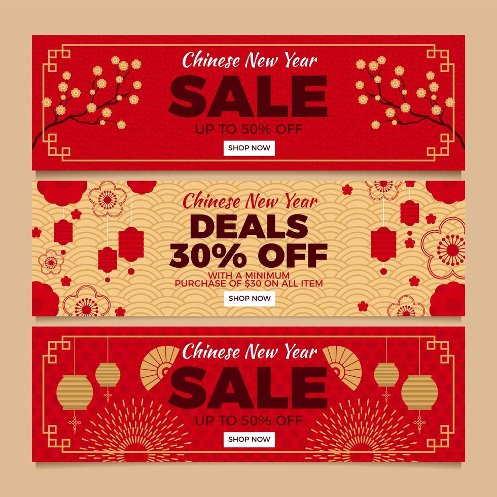 Chinese New Year Sale Web Banner vector