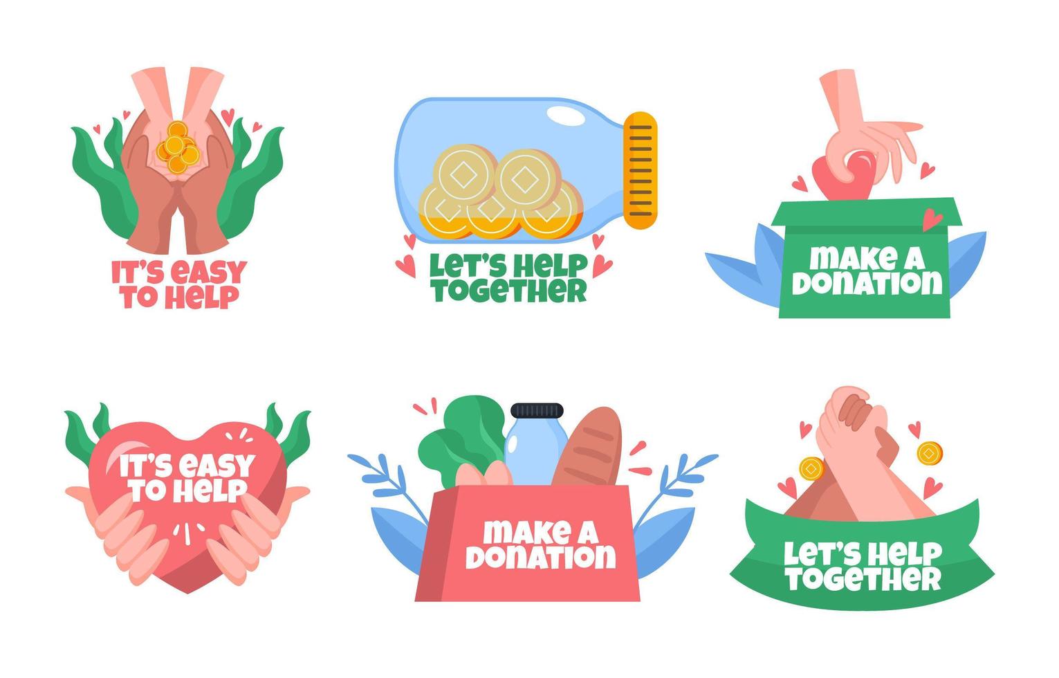 Normalize Giving Helping Hands and Donations vector