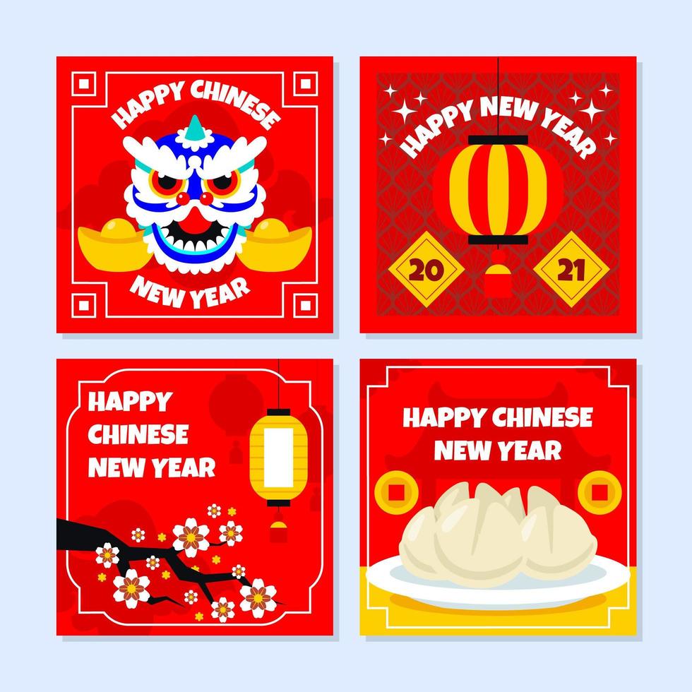 Chinese New Year Card Pack vector