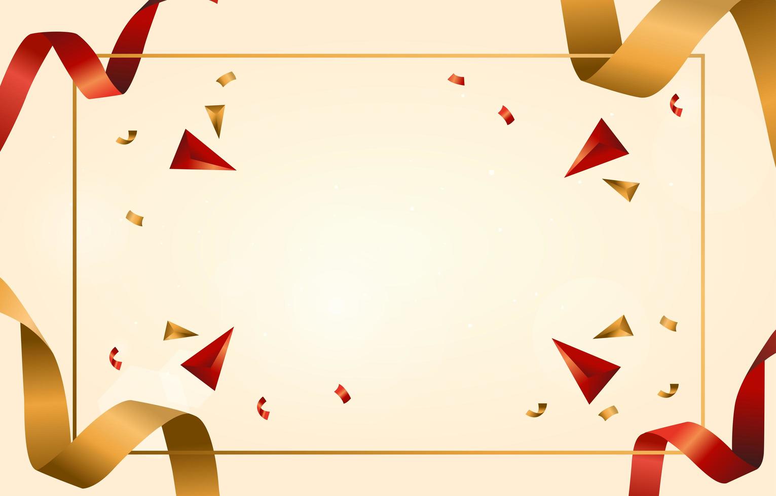 Shiny Gold and Red Satin Ribbon vector