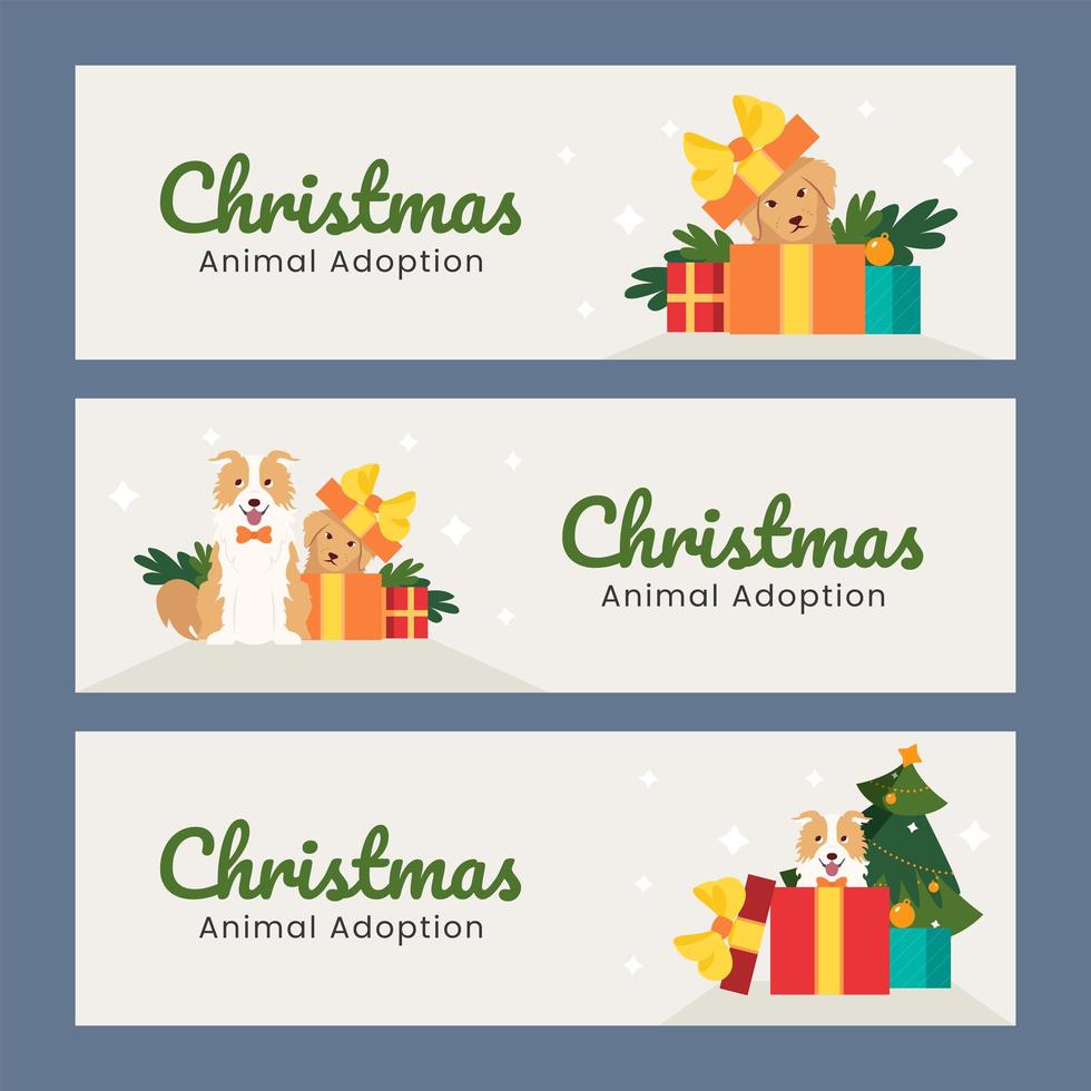 Adoption of Animals on Christmas Day vector