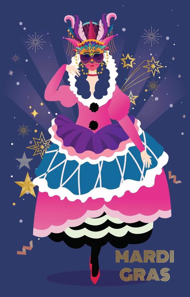 Unique Costume for Mardi Gras vector