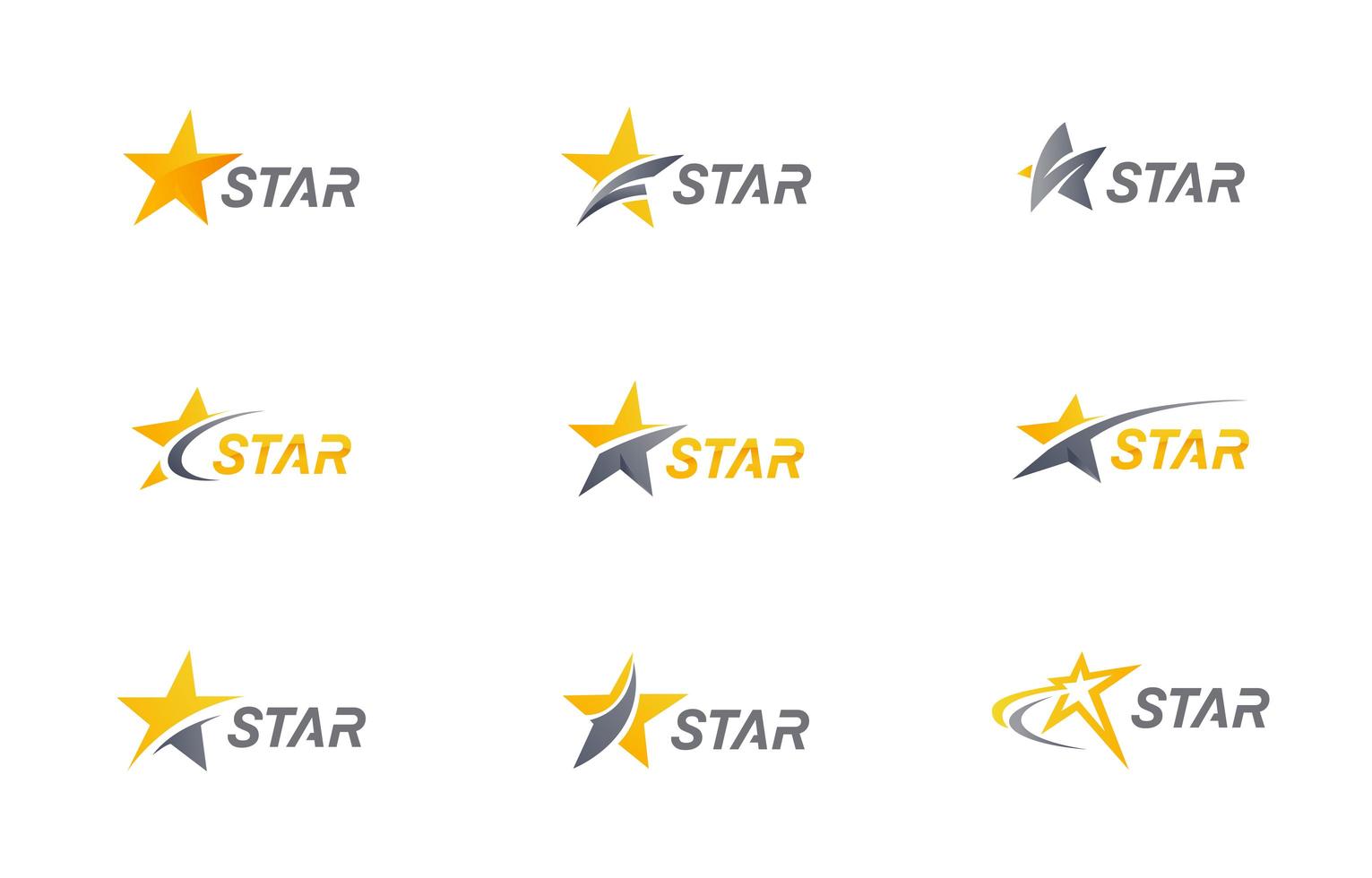 Yellow and Grey Sporty Stars vector